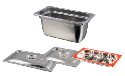 ORVED S/S TRAY AISI304 GN 1/2 H100 1605516+S/S LID AISI304 - GN1/2 W. VALVE AND GASKET 1605520